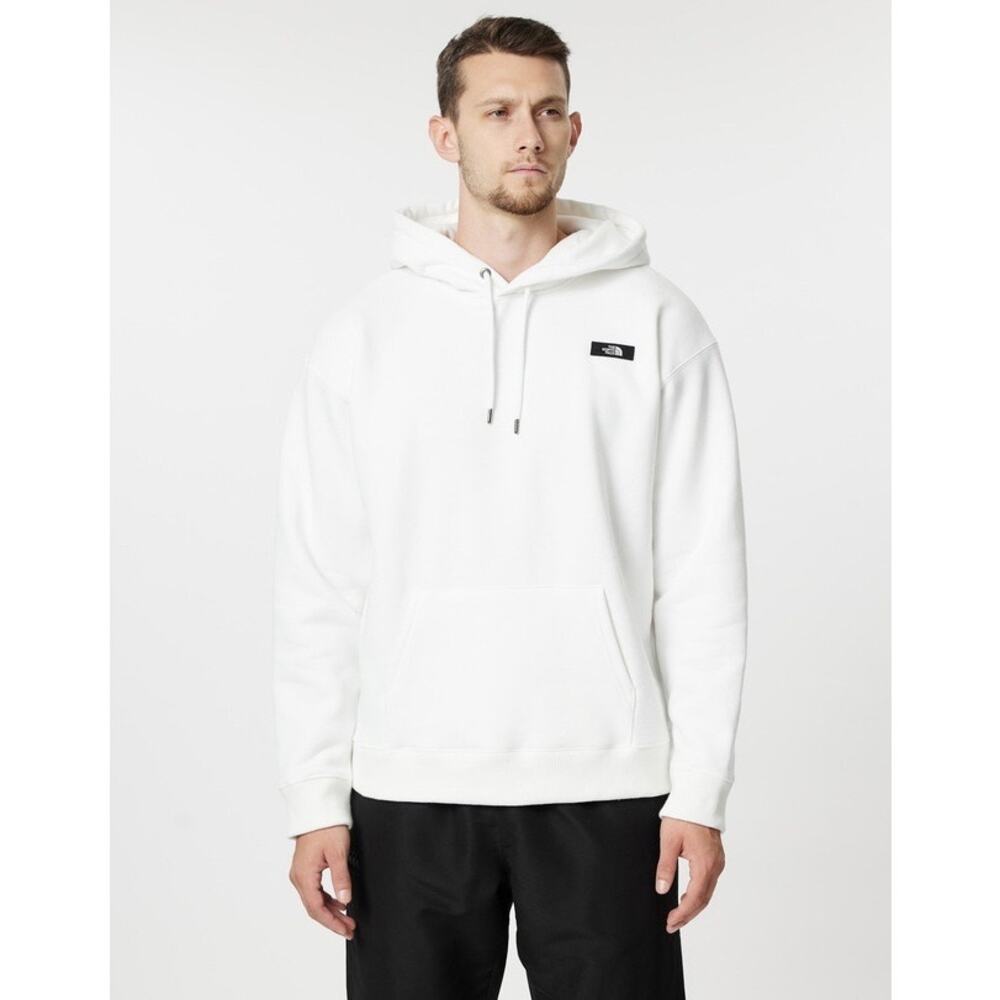 The North Face (M) White/Black Box Logo Hoodie Relaxed Fit Gorpcore Sweatshirt